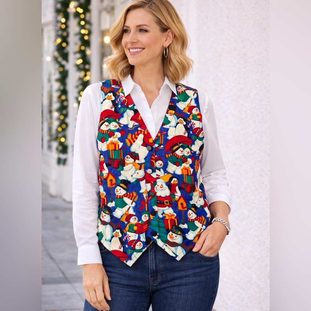 Smoke Valley Holiday Vest Ugly Christmas Vintage